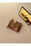 Women's Gold Snap Fastener Multi-Compartment Zippered Mini Card Holder Wallet