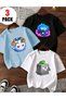 Blox Fruits Printed 3-Piece Combination Regular Fit 100% Cotton Children's T-Shirt