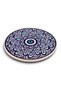 Multi Evil Eye Beaded Tile Patterned Ceramic Trivet Heat Resistant Pot Pan and Teapot Mat Non-Slip Cork Base 17 cm