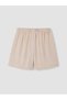 Lcwaikiki classic beige elastic waist women's shorts - 7