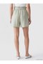 Gencc Quality Pleated Women's Shorts with Belted Waist - 4