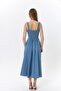 Straped Back with Geped Detail, Front Tie-Up Detail, Denim 4091 - 4