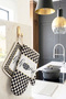 2-Piece Kitchen Glove Set Mackenzie Checkerboard Pattern Heat Insulated Oven Pot Tray Holder Set
