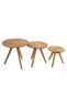 Modern Nesting Coffee Table Set of 3 Wooden Round Side Tables, Space Saving Scandinavian Design, Durable Solid Wood Legs, Multi Purpose Living Room Furniture for Home, Office, Bedroom and