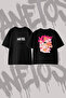 Ice Spice Design Printed Oversize Crew Neck T-Shirt Black