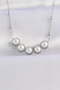 316L Steel Chain Silver Color Row Pearl Stone Necklace