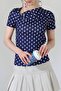 Women's Micro Digital Gathered Detailed Asymmetrical Collar Blouse