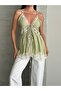Women's Lace Strap Tie V-Neck Bohemian Summer Blouse - 3