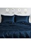 100% Organic Bamboo Duvet Cover with Pillowcase, 300 Thread Count, Navy Blue, Single - 5