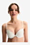 Women Super Push Up Broidery White Wired Padded Bra
