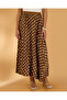 Women Brown Polka Dot Pleated Skirt