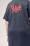 68510 Large Size Front Printed Ribbed Modal T-Shirt - Anthracite - 5