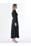 Shirt Collar Modal Dress Black - 6
