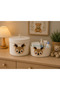 Deer Patterned Covered Children's Room Organizer Basket Set |   Toy & Baby Care Organizer Set of 2 - 3