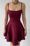 Women's Strappy Mini Dress Square Neckline Flounce Skirt Stylish Casual Event Graduation Dress - 3