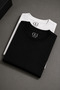 Unisex Oversized Printed Cotton Crew Neck Short Sleeve BLACK T-shirt - 4