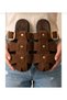 Women's Buckled Zimbali Nubuck Comfortable Sole Slippers