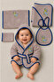 Newborn Embroidered Baby Bathrobe Set 5 Pieces Compatible with 0-2 Years Old 100% Cotton Curly Towels - Baby - 2