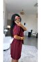 Burgundy V-Accessories Tencel Fabric Jumpsuit - 4