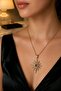 Luxurious Figured Showy Zircon Stone Steel Necklace