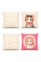 Floral Cats Patterned 4-Piece Throw Pillow Cover Set - 3