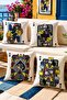 Abstract Playing Cards Patterned Set of 4 Throw Pillow Covers