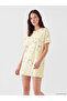 Alita City Lcw Young Yellow Combed Cotton Patterned Short Sleeve Women's Nightgown with a Difference - 2