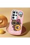 Samsung Galaxy S24 Ultra Compatible Case with Camera Protector Pink Silicone Couple Phone Case with Kitty Pattern - 2