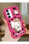 Samsung Galaxy A16 Compatible Case with Camera Protector Red Silicone Couple Phone Case Kitty Pattern