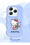Infinix Hot 40 Compatible Case Camera Protector Blue Silicone Couple Phone Case Kitty Pattern - 2