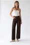2162 Women's High Waist Palazzo Wide Leg Pants Brown - 3