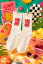 Original Good Vibes Series - Born to Be Awesome Patterned Special Design 4 Season Cotton College Socks