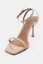 Taki Ten Patent Leather Women's Thin Heeled Shoes with Ankle Belt Detail - 6