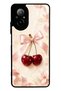 Realme 12 Lite Glossy Phone Case with Cherry Pearl Ribbon Design