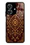 Realme Note 60 Burgundy Ottoman Gold Design Glossy Phone Case