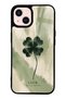 iPhone 13 Glossy Phone Case with Lucky Sage Clover Design