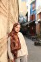 Allure Swirl Pattern Tensel Shawl - Brown - 2