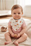 Baby Feeding Bib Muslin Bib 5 Pieces 100% Cotton with Snap Fasteners - 7