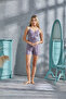 Women's 95% Viscose Polka Dot Patterned Shorts Set - 2