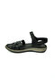 1077 Black Leather Women's Sandals - 3