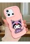 Redmi 11A Compatible Case Camera Protector Pink Silicone Couple Phone Case Kuromi Pattern