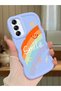 Samsung Galaxy A14 5g Compatible Case Camera Protector Blue Silicone Couple Phone Case Rainbow Pattern