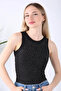 Women's Crew Neck Sparkle Stone Blouse - Sleeveless Top - 2