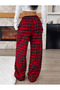 Unisex Checkered Plaid Wide Leg Sweatpants 90% Cotton - 2