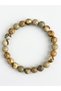 Picture Jasper Beads Bracelet 8mm Gemstone Stretch Fit Bracelet | 7-7.5” length | Unisex Bracelet | Round Shape Beads Bracelets for Men & Women - 2