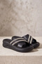 Shiny Lumina - Stoned Cross-Strapped Thick-Soled Lightweight Eva Black Women's Slippers - Casual Settings, P - 7