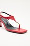 Heeled Sandals 2627 - Red Women's Heeled Sandals with Minimal Gold Accessories