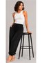Women's Modal Fabric Shalwar Cut High Waist Pocketed Elastic Cuffed Loose Trousers Style Sweatpants - 2