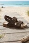 Brown Double Buckle Comfortable Velcro Daily Women's Sandals - 4