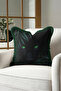 Exotic Panther Forest Design Fringed Pillowcase-Wild Yabohemian Black Green Tassel Throw Pillow Cover - 7